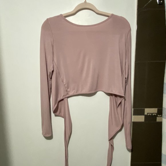 Pink Ballet Wrap Crop Top Size M - Picture 2 of 6